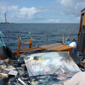 Ross Ryan painting on boat