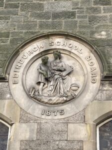 Dean Village School bas-relief medallion