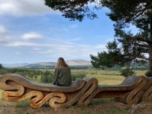 Daughter on bench